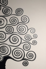 Baum schwarz-weiß: Acryl, Spachtel, Art-metall, 2 x 50 x 100 cm