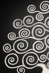 Baum weiß-schwarz: Acryl, Spachtel, Art-metall, 2 x 50 x 100 cm