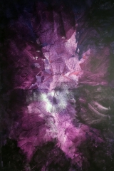 Blüte lila: Acryl, 65 x 105 cm