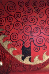 Baum rot: Acryl, Spachtel, Art-metall 80 x 80 cm